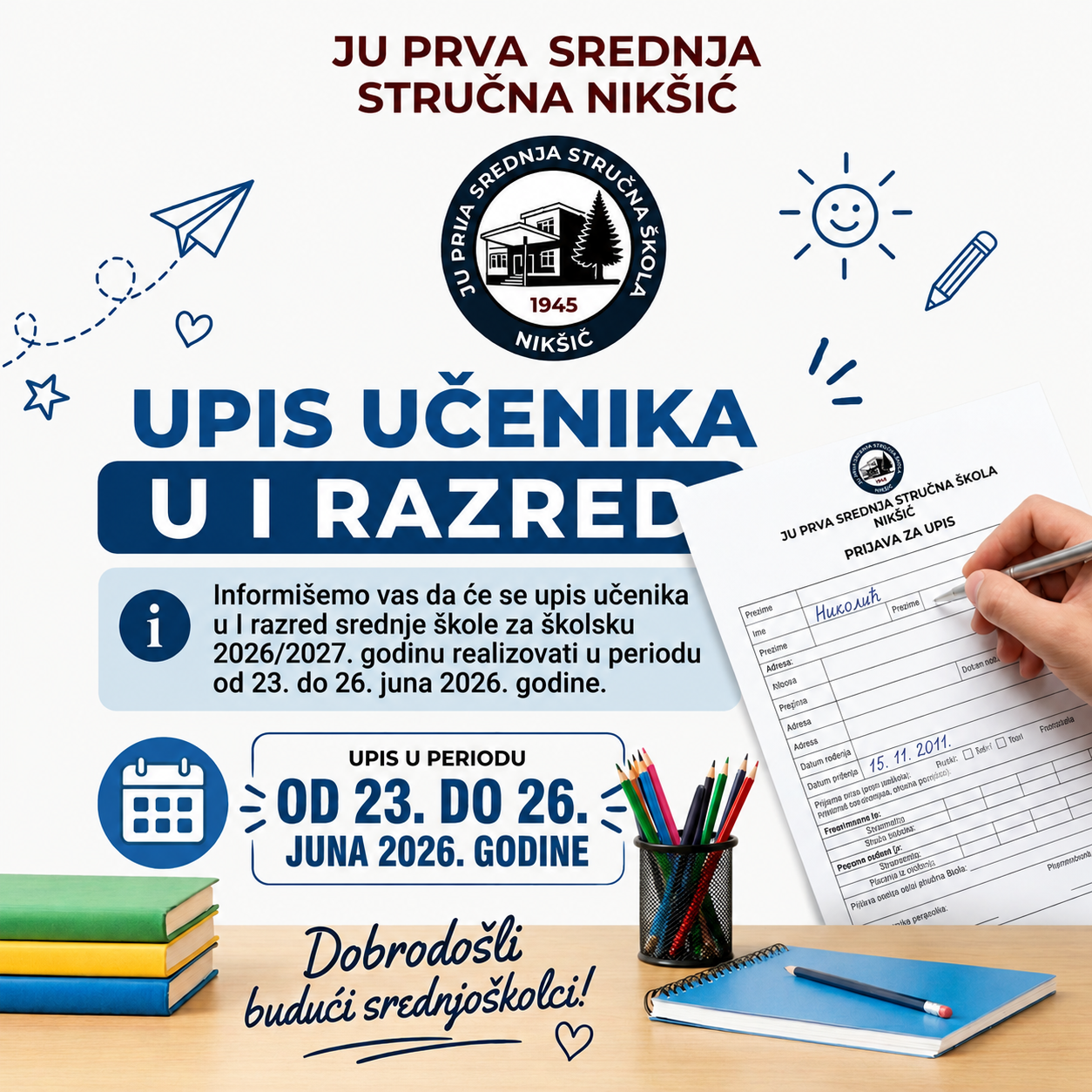 Upis učenika u I razred 1 file 0000000072dc71f496864e67a50e8838